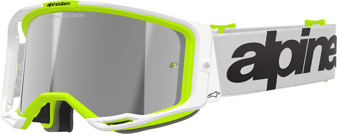 Alpinestars Vision 8 Goggle - Wordmark - White/Yellow Fluo
