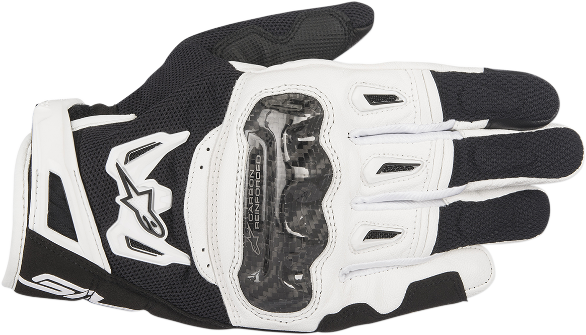Adult - Alpinestars SMX-2 Air Carbon V2 Leather Gloves - Black/White