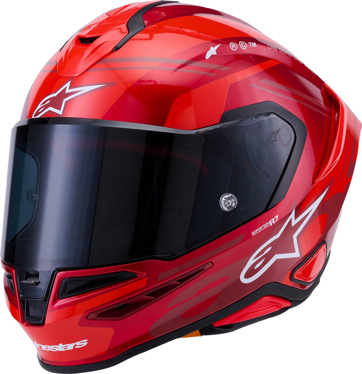 Adult - Alpinestars Supertech R7 A-Core Helmet - Gloss Red/White