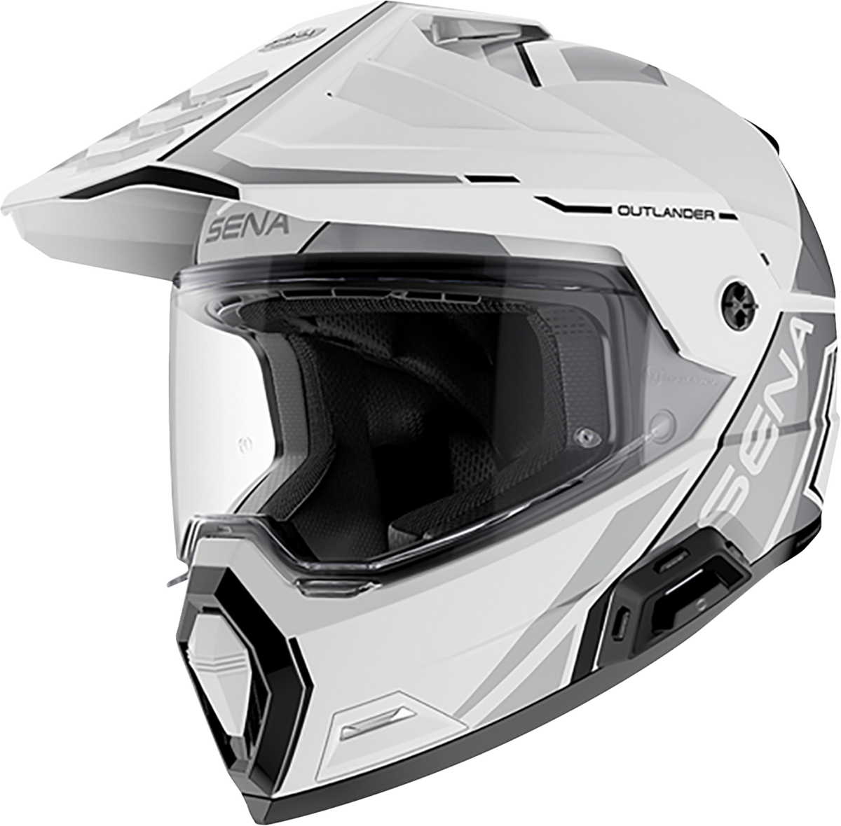 Adult - Sena Outlander Helmet - Gloss White