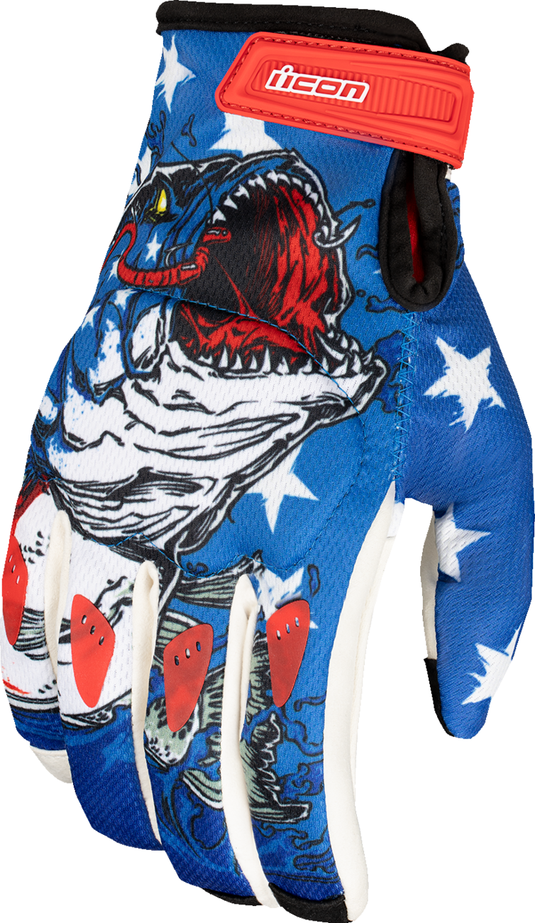 Adult - Icon Hooligan American Basstard™ Gloves - Blue