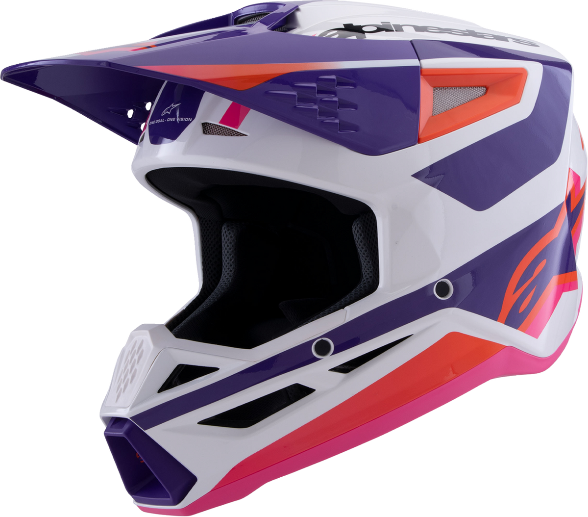 Adult - Alpinestars SM3 Heat Helmet - Gloss White/Purple/Pink