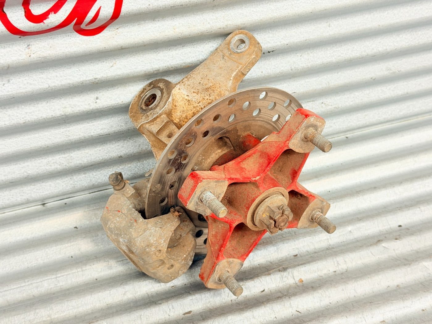 99-04 Honda TRX400EX Front Left Hub Rotor Caliper Knuckle OEM Assembly