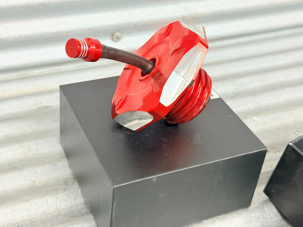 2019-2026 Honda CRF110F CRF125F Red Billet CNC Gas Fuel Cap w/ Vent Hose
