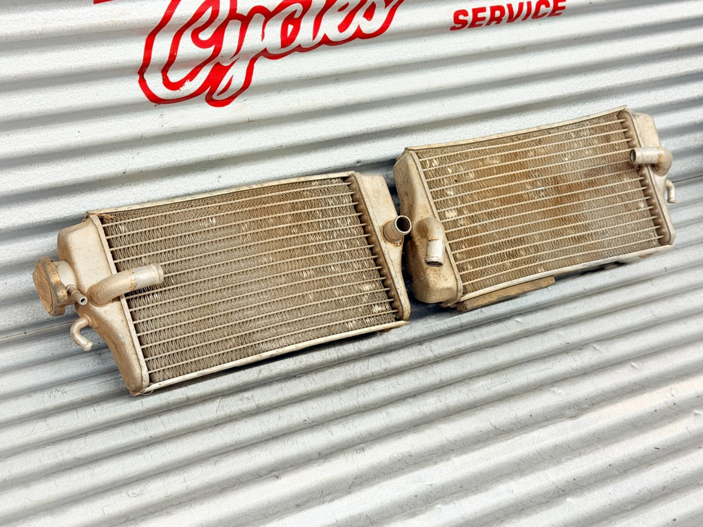 2002-2003 CRF450R CRF450 OEM Radiator Coolant Reservoir Pair 19010-MEB-631 L/R