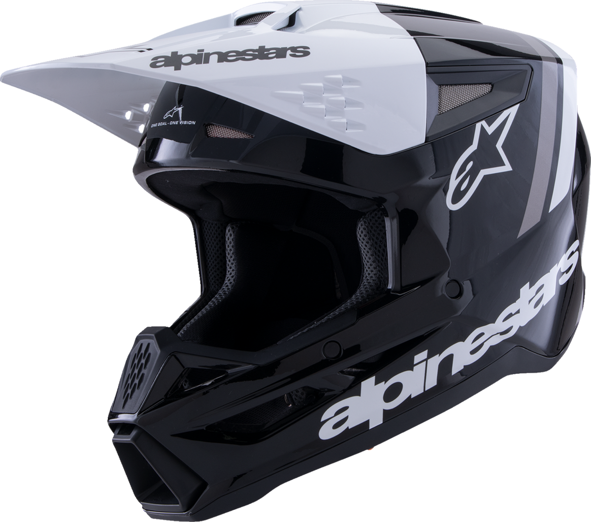 Adult - Alpinestars SM3 Radium Helmet - Gloss Black/White/Gray
