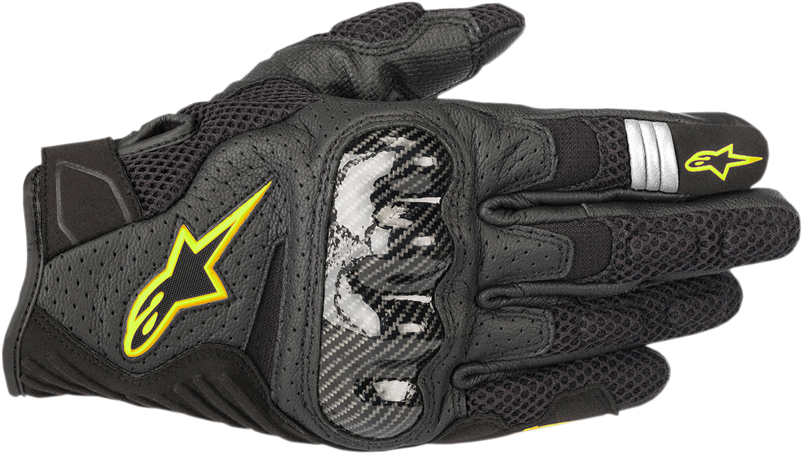 Adult - Alpinestars SMX-1 Air Carbon V2 Gloves - Black/Fluo Yellow