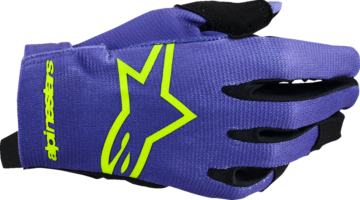 Youth - Alpinestars Radar Gloves - Purple/Fluo Yellow