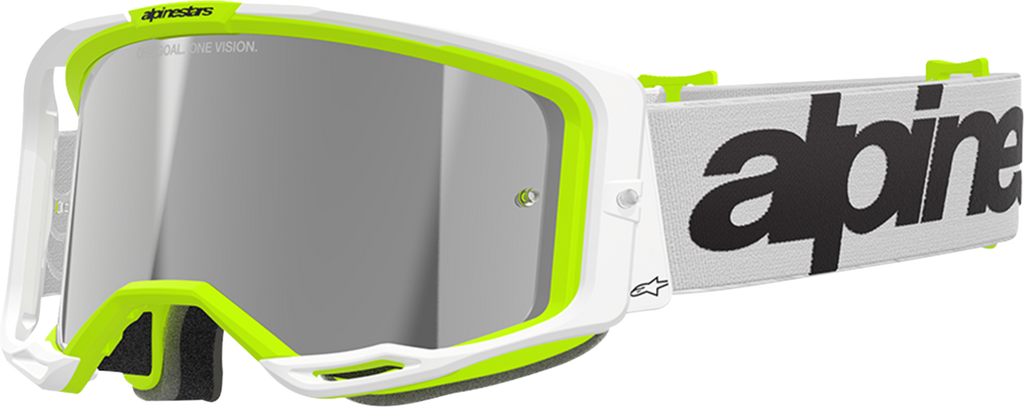 Alpinestars Vision 8 Goggle - Wordmark - White/Yellow Fluo