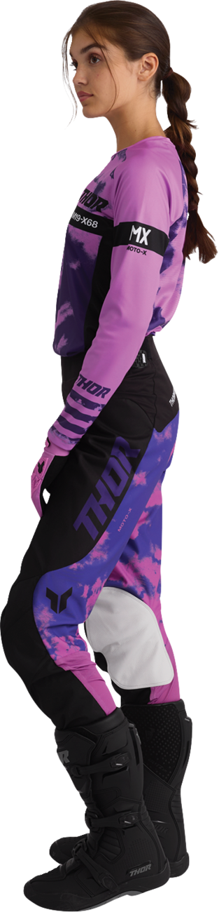 Adult - Thor Women's Launchmode Bleach Jersey - Black/Orchid