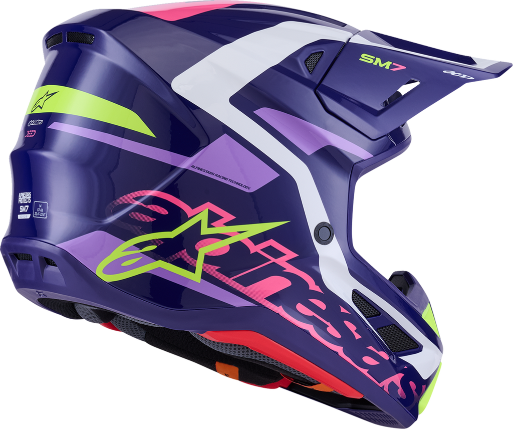 Adult - Alpinestars SM7 Deed Helmet - Gloss Purple/Pink