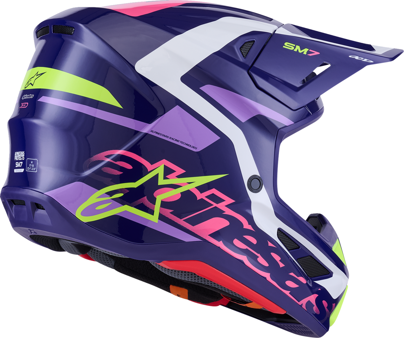 Adult - Alpinestars SM7 Deed Helmet - Gloss Purple/Pink
