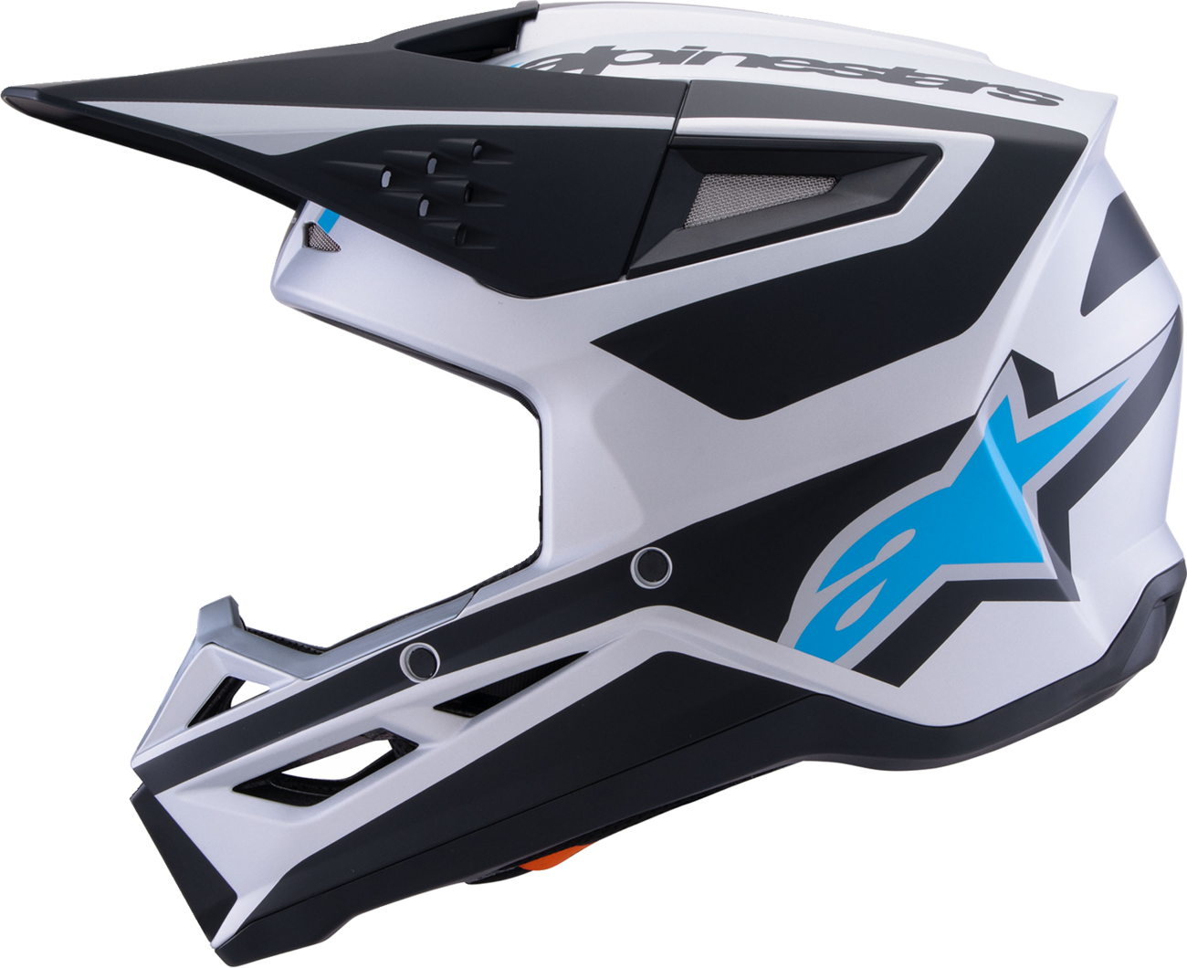 Adult - Alpinestars SM3 Heat Helmet - Matte Silver/Blue/Black