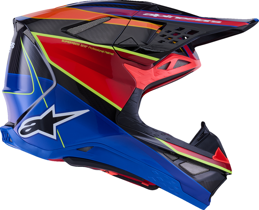 Adult - Alpinestars Supertech M10 Era MIPS® Helmet - Gloss Blue/Red/Yellow Fluo