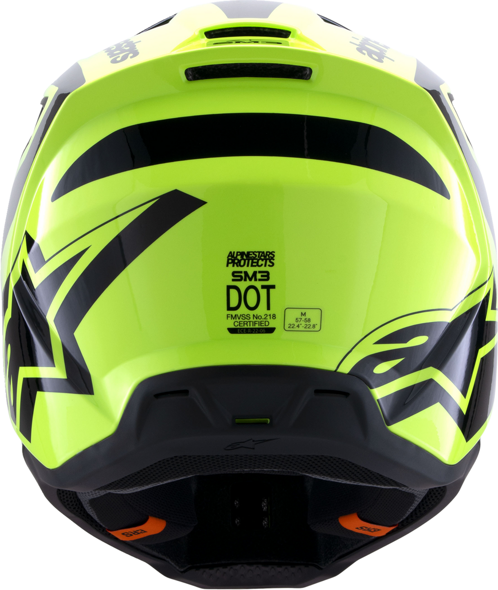 Adult - Alpinestars SM3 Heat Helmet - Gloss Yellow Fluo/Black