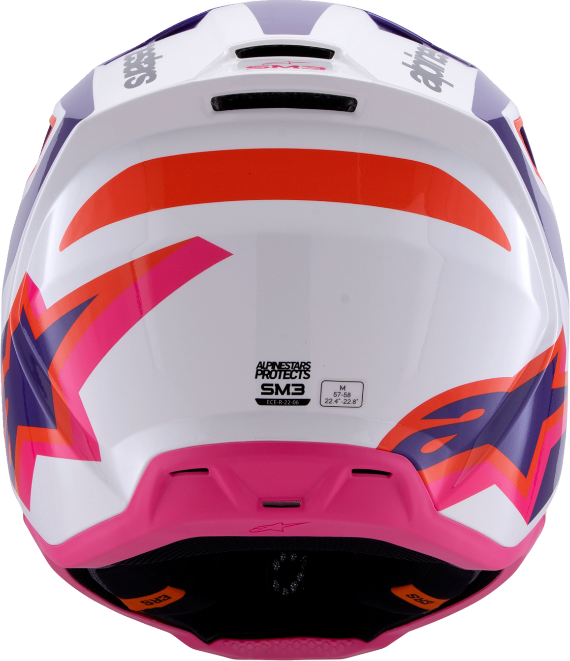 Adult - Alpinestars SM3 Heat Helmet - Gloss White/Purple/Pink