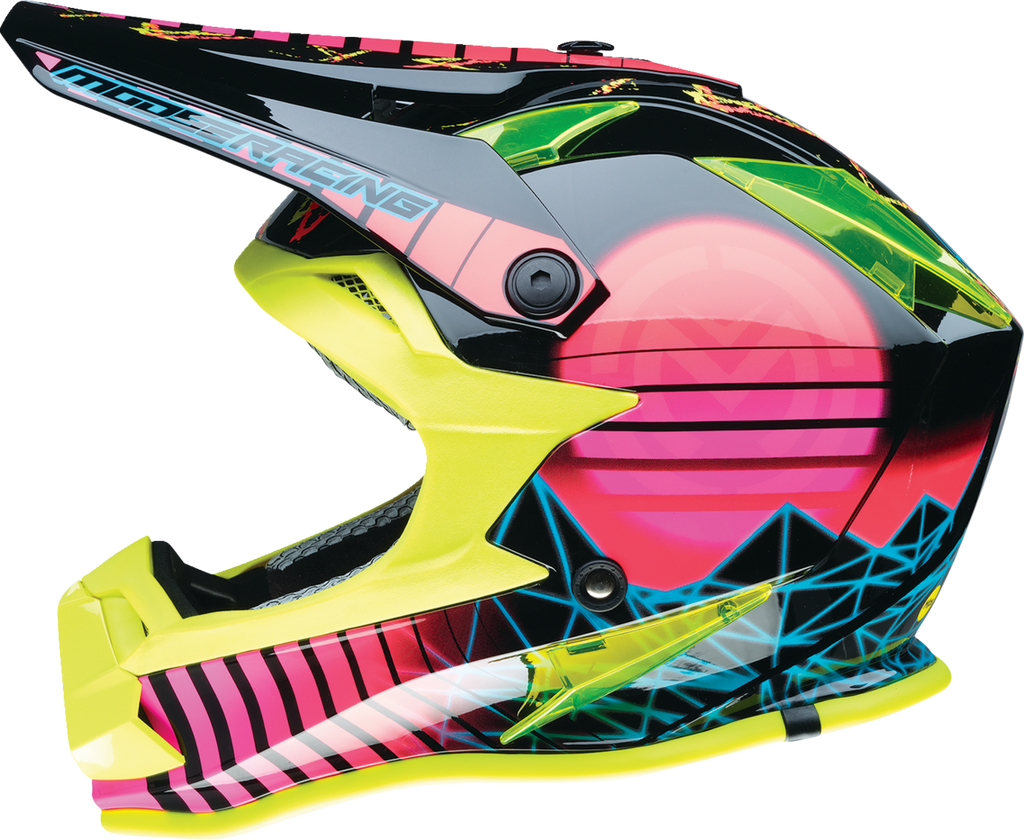 Youth - Moose F.I. Vaporwave MIPS® Helmet - Black/Pink/Yellow