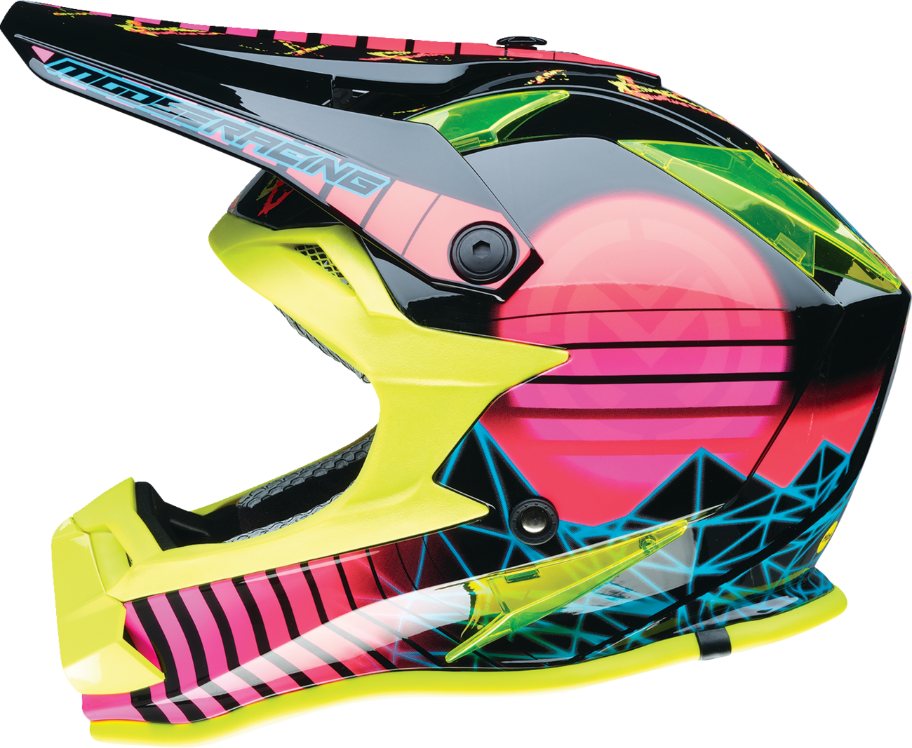 Youth - Moose F.I. Vaporwave MIPS® Helmet - Black/Pink/Yellow