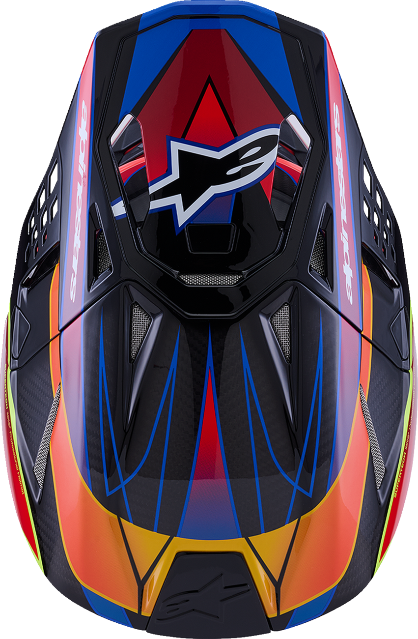 Adult - Alpinestars Supertech M10 Era MIPS® Helmet - Gloss Blue/Red/Yellow Fluo