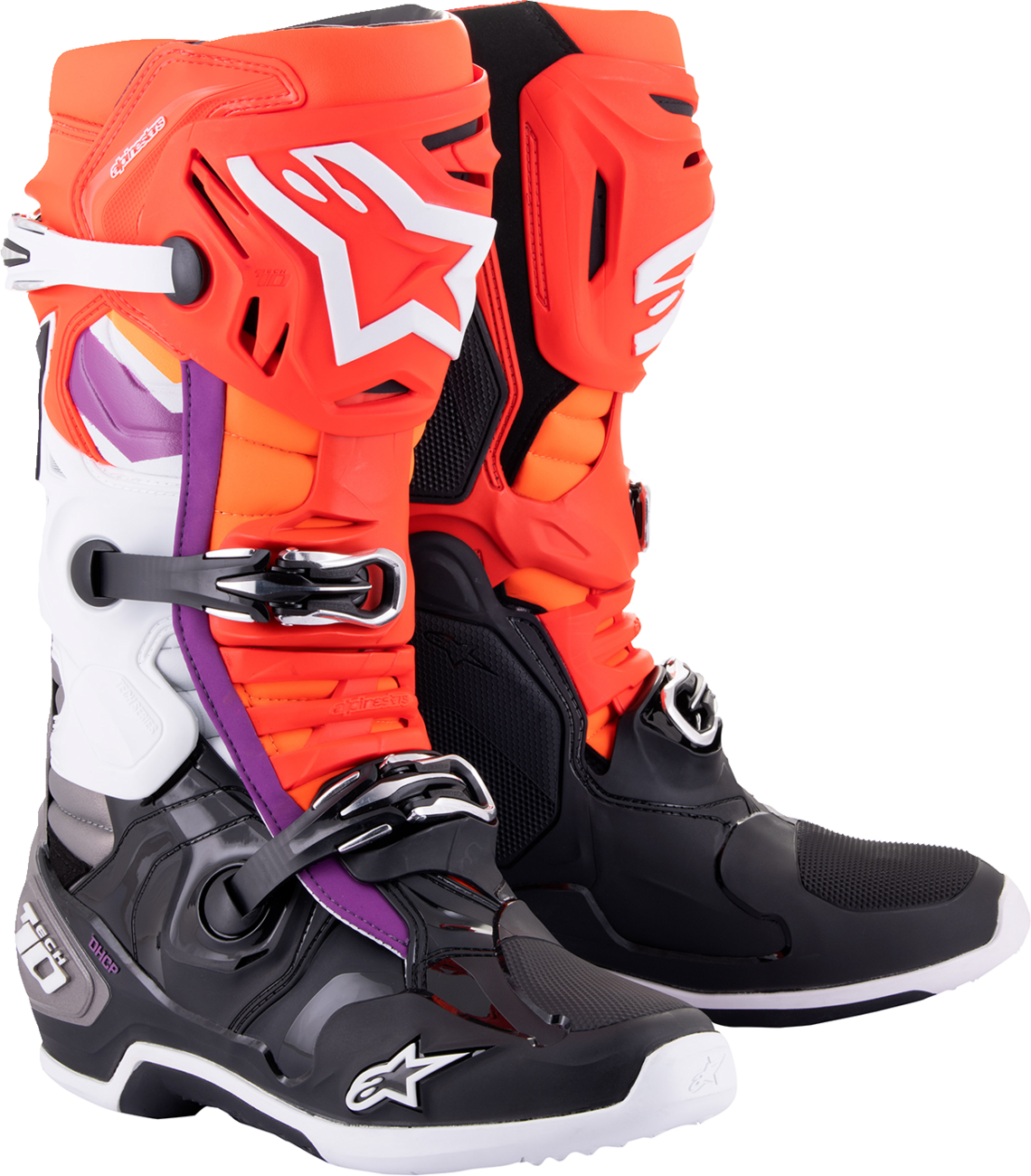 Adult - Alpinestars Tech 10 Boots - Black/Red/Orange/White