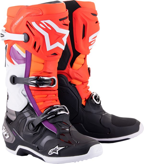 Adult - Alpinestars Tech 10 Boots - Black/Red/Orange/White