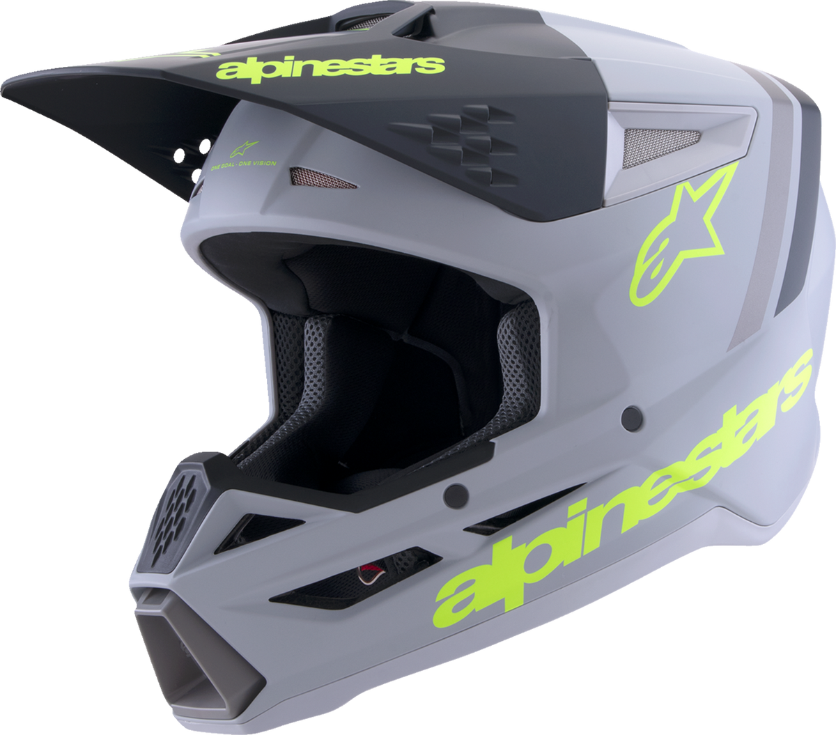 Adult - Alpinestars SM3 Radium Helmet - Matte Gray/Black/Yellow Fluo