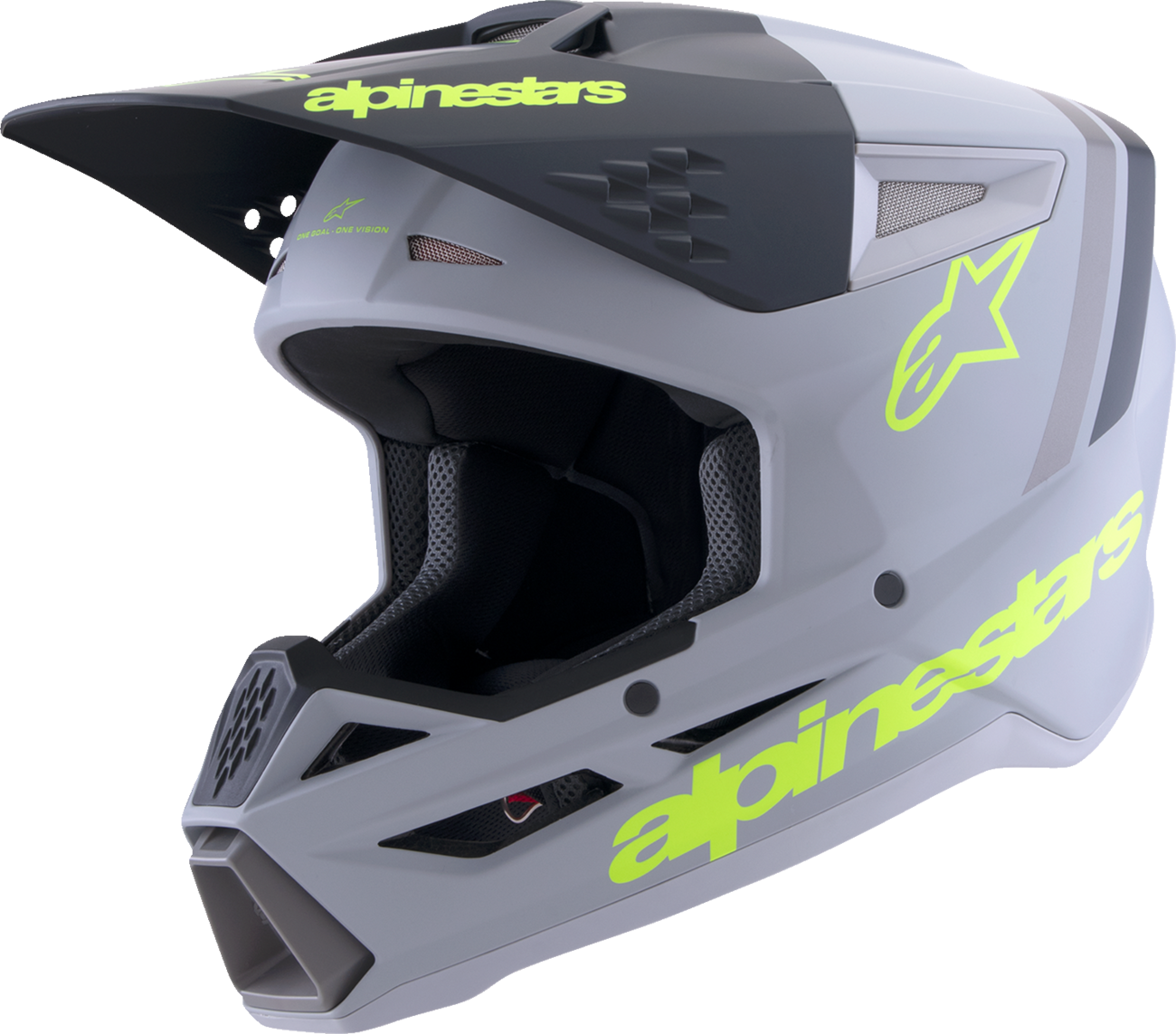 Adult - Alpinestars SM3 Radium Helmet - Matte Gray/Black/Yellow Fluo