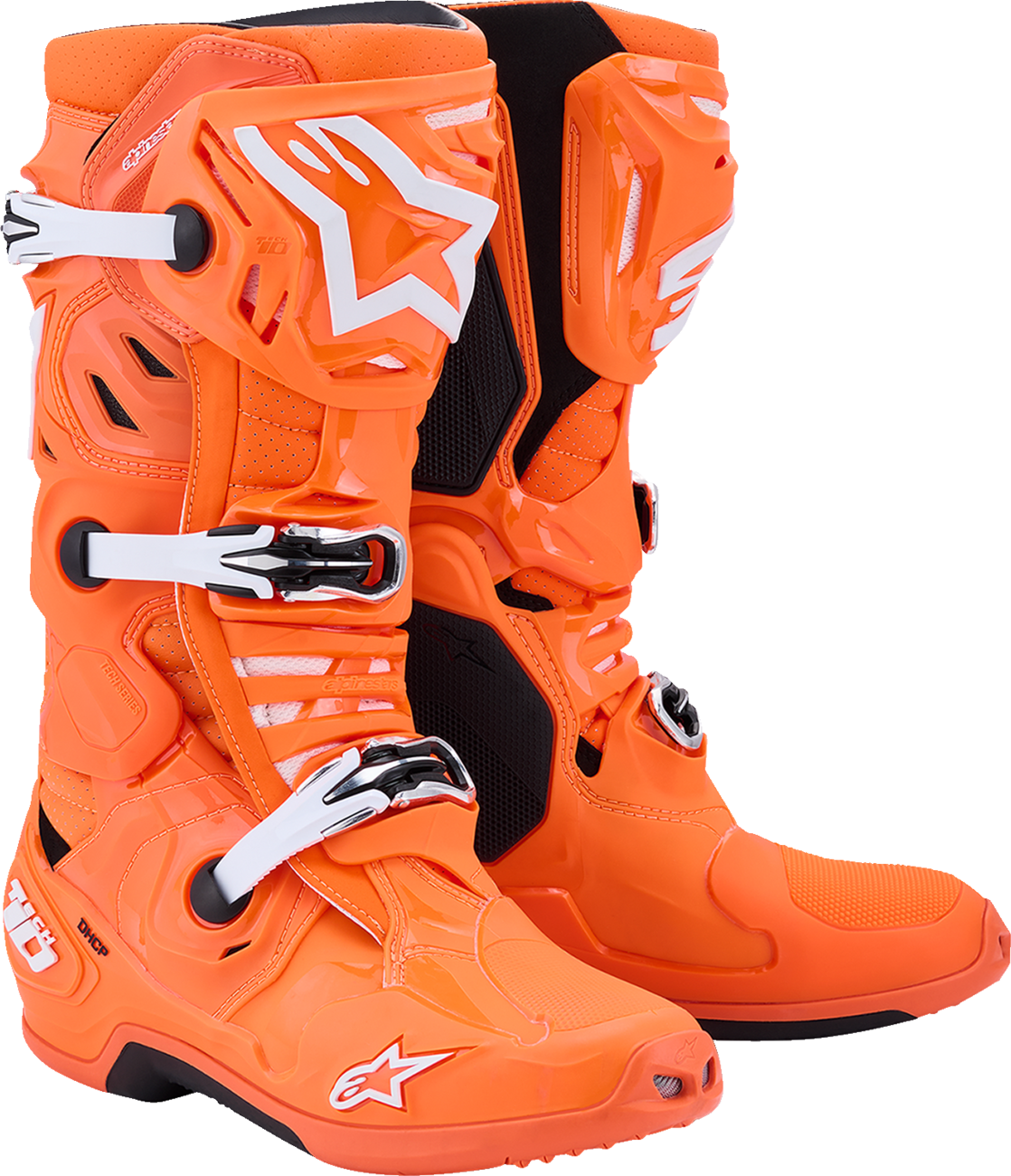 Adult - Alpinestars Tech 10 Supervented Boots - Fluorescent Orange/Black/White