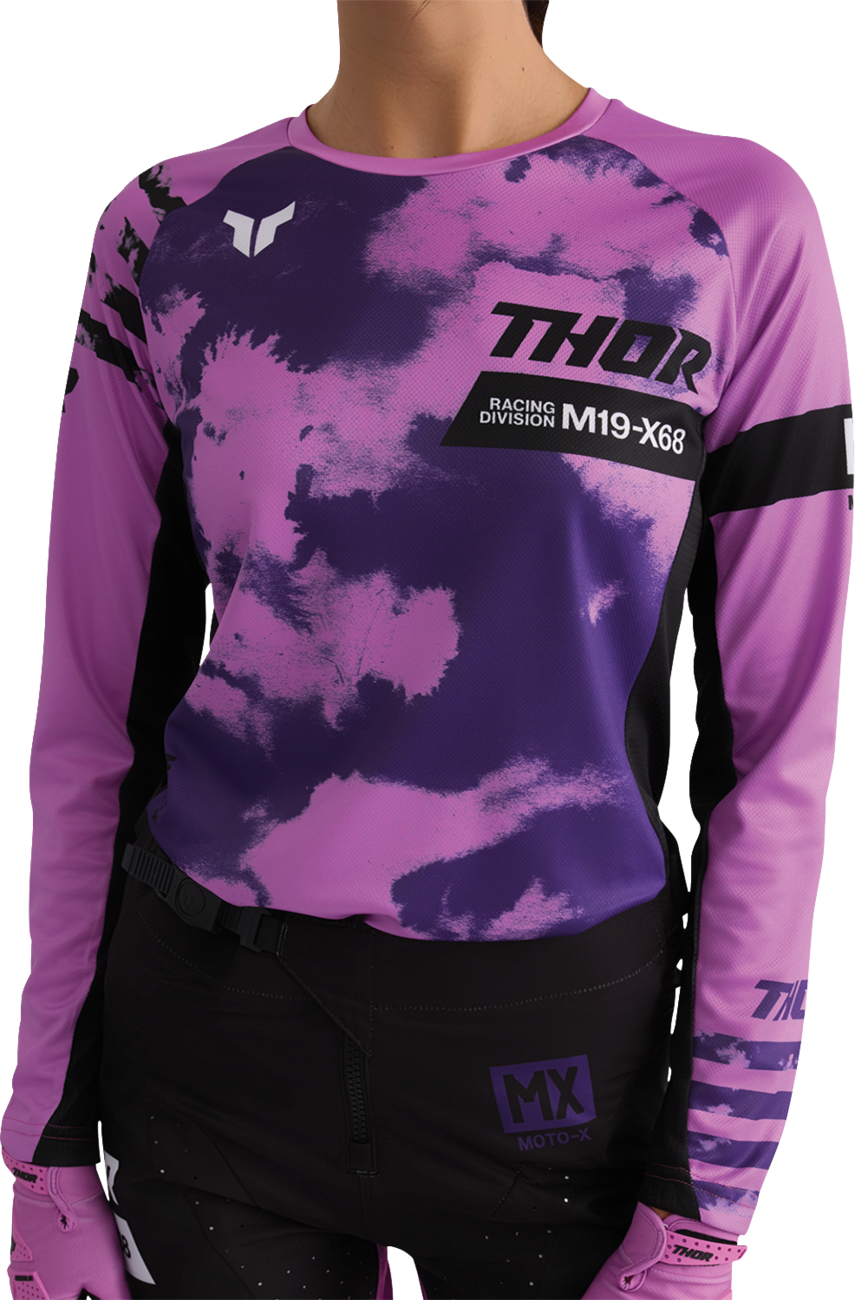 Adult - Thor Women's Launchmode Bleach Jersey - Black/Orchid