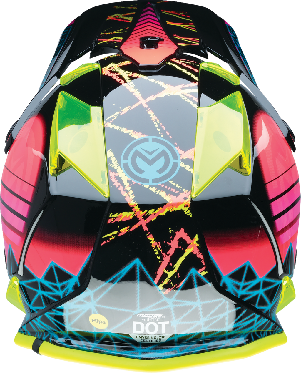 Youth - Moose F.I. Vaporwave MIPS® Helmet - Black/Pink/Yellow