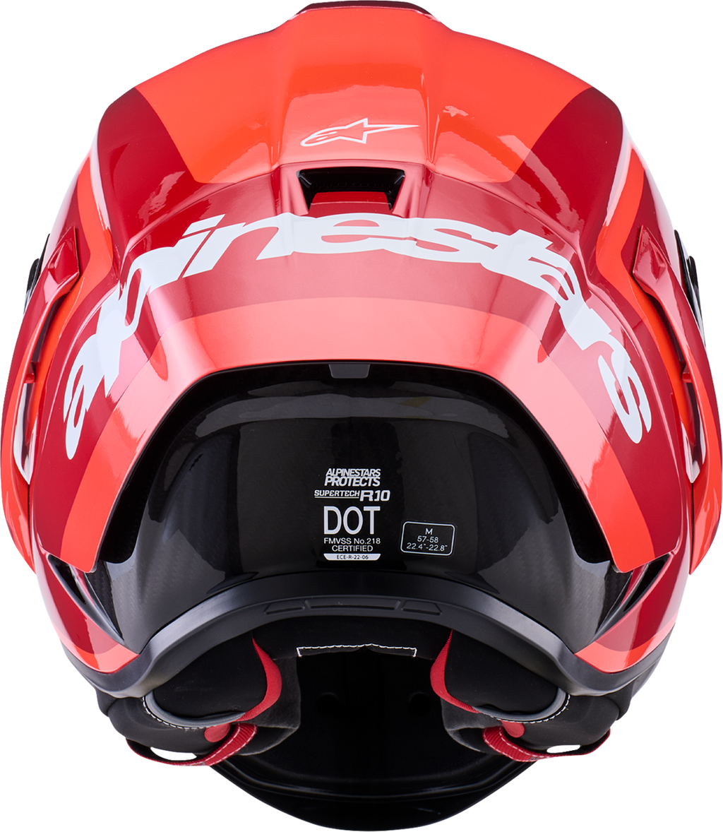 Adult - Alpinestars Supertech R10 Arius Helmet - Black/White/Double Red