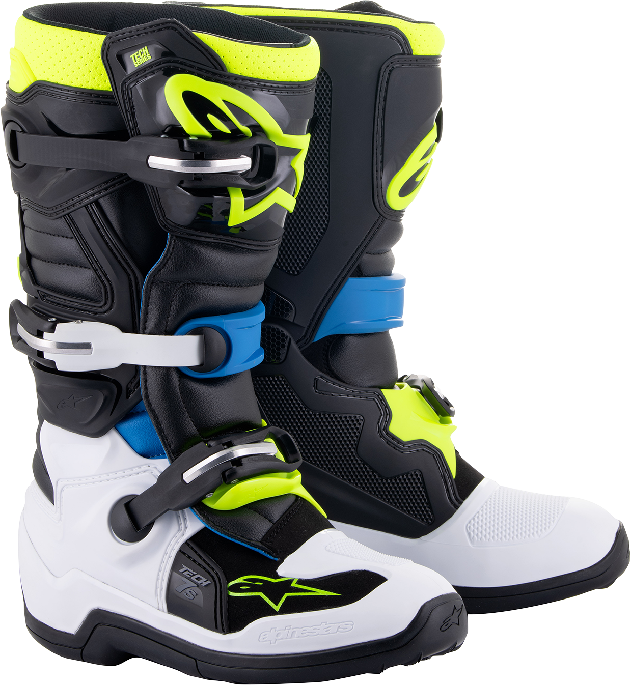Youth - Alpinestars Tech 7S Boots - Black/Blue/Yellow
