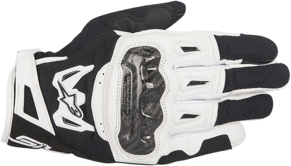 Adult - Alpinestars SMX-2 Air Carbon V2 Leather Gloves - Black/White