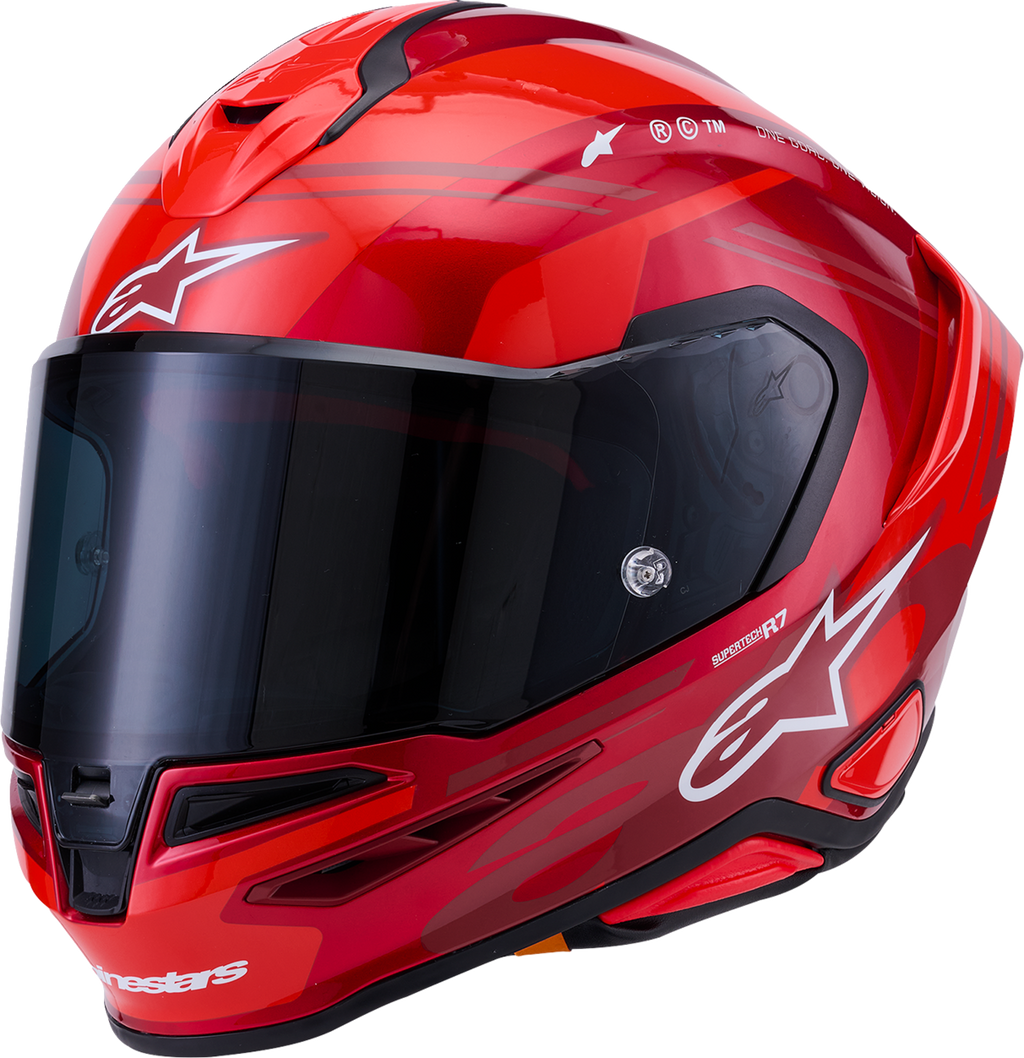 Adult - Alpinestars Supertech R7 A-Core Helmet - Gloss Red/White
