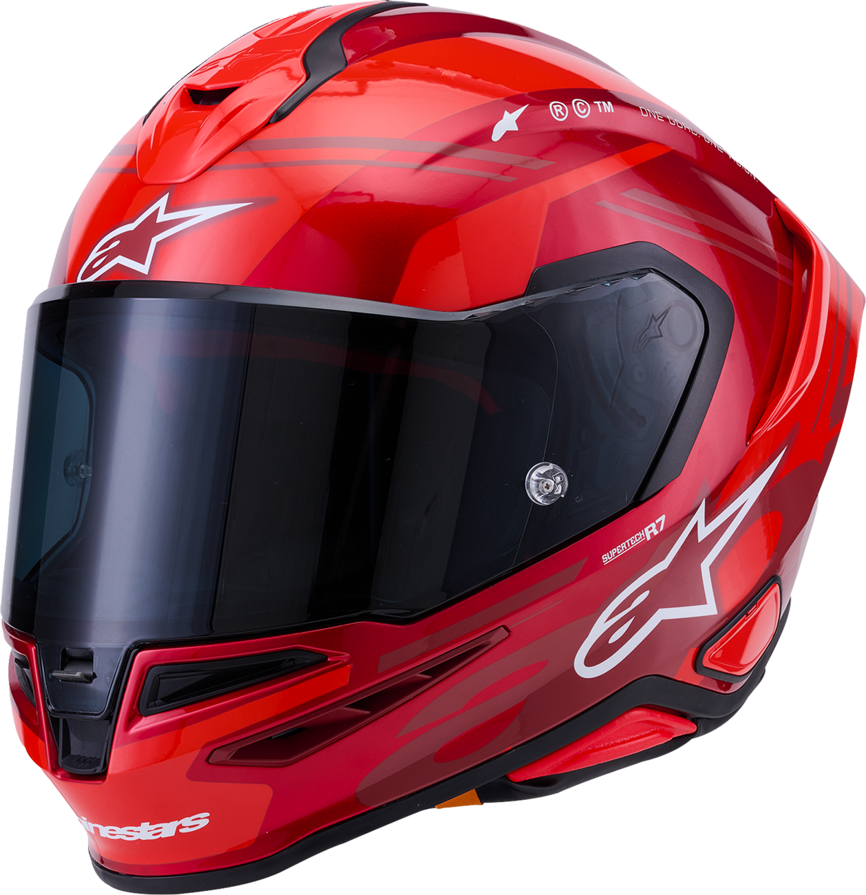Adult - Alpinestars Supertech R7 A-Core Helmet - Gloss Red/White