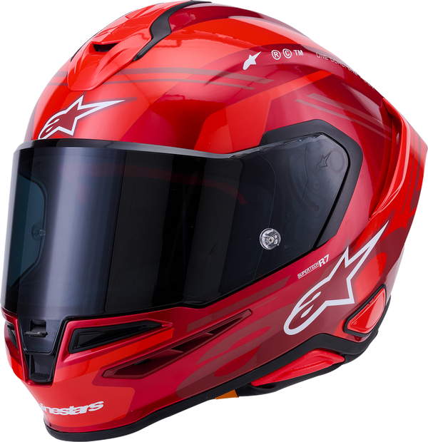 Adult - Alpinestars Supertech R7 A-Core Helmet - Gloss Red/White