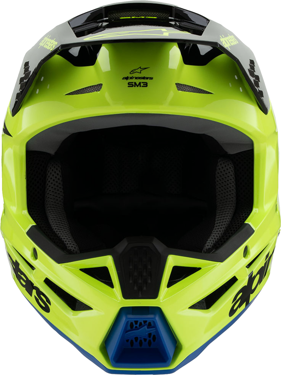 Youth - Alpinestars SM3 Radium Helmet - Gloss Yellow Fluo/Black/Blue