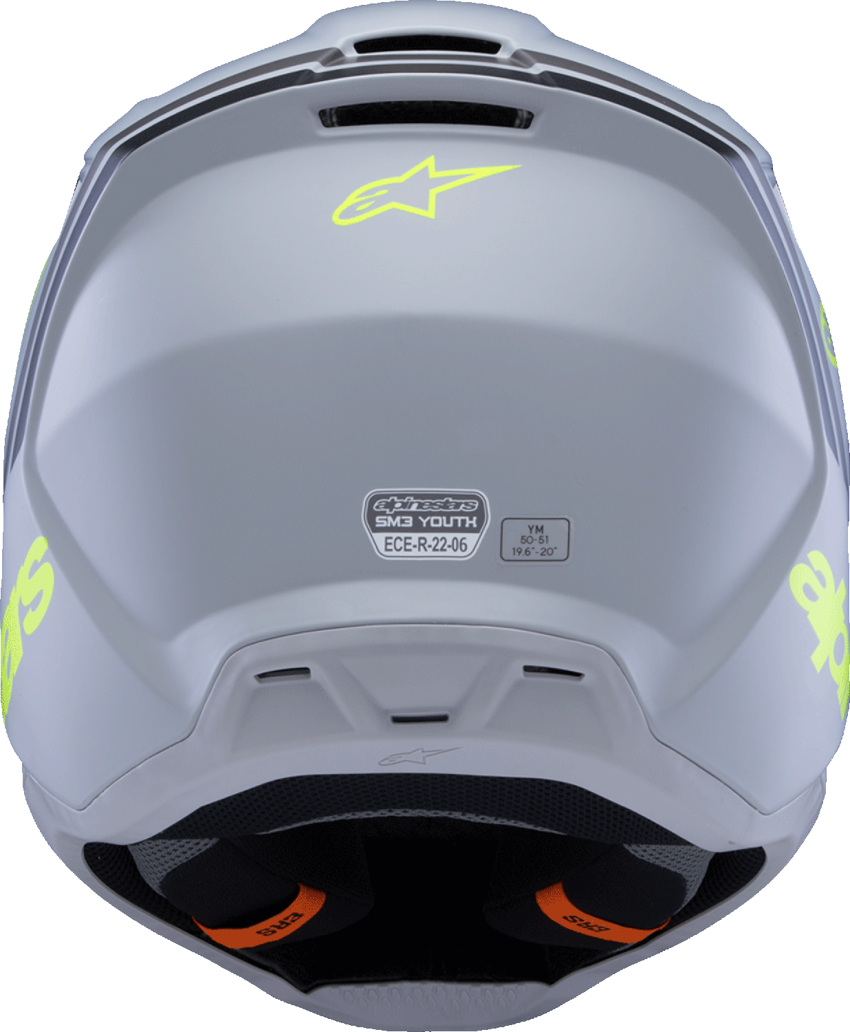 Youth - Alpinestars SM3 Radium Helmet - Matte Gray/Black/Yellow Fluo