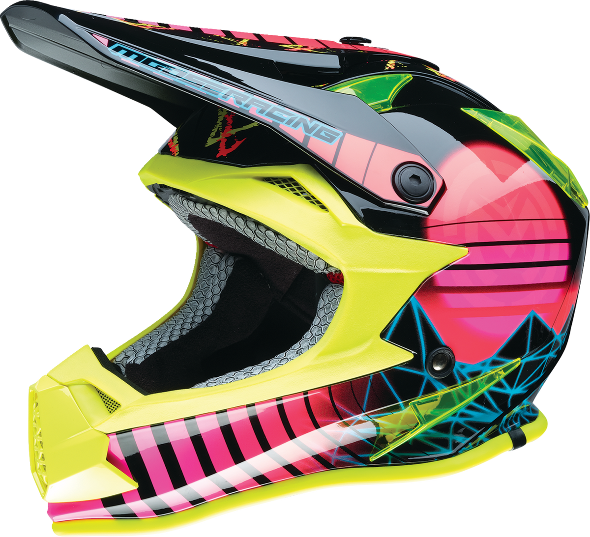 Youth - Moose F.I. Vaporwave MIPS® Helmet - Black/Pink/Yellow