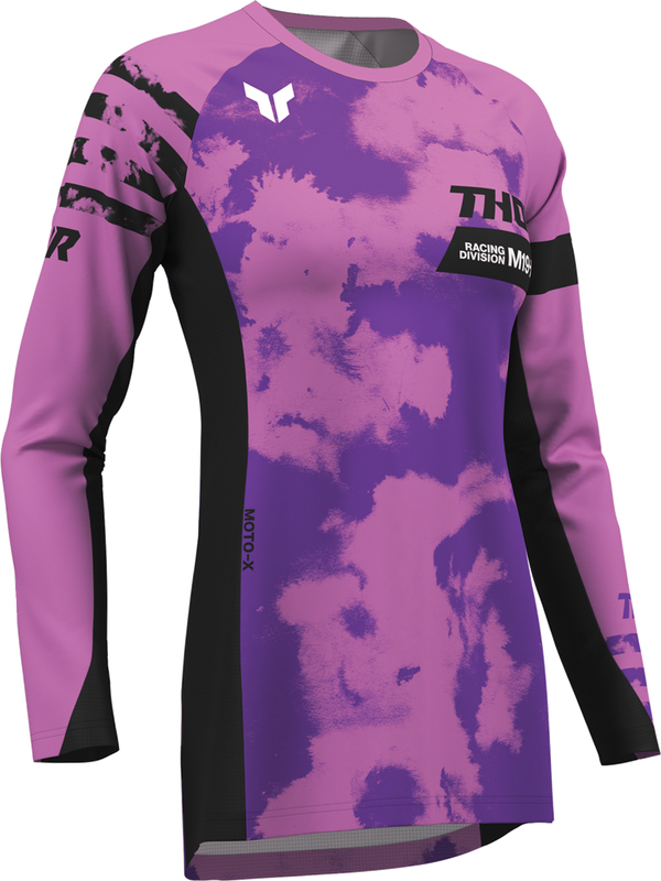 Adult - Thor Women's Launchmode Bleach Jersey - Black/Orchid