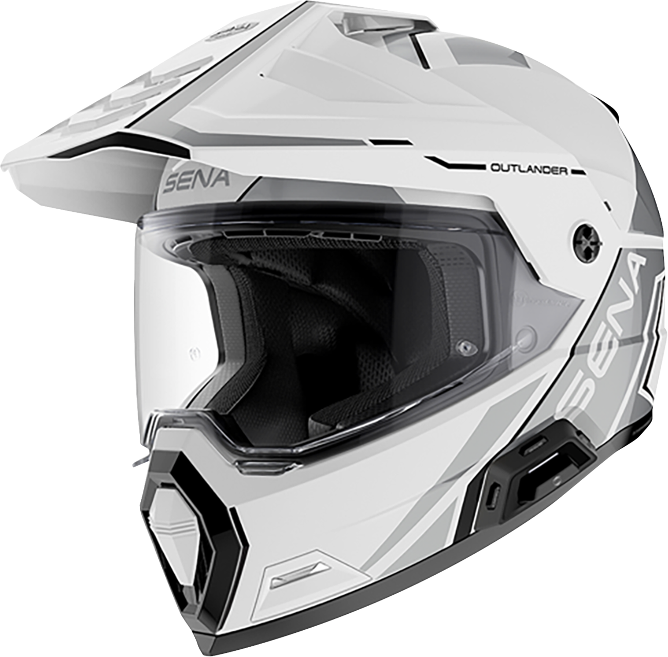 Adult - Sena Outlander Helmet - Gloss White