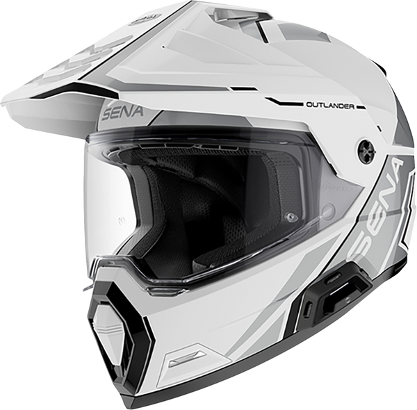 Adult - Sena Outlander Helmet - Gloss White