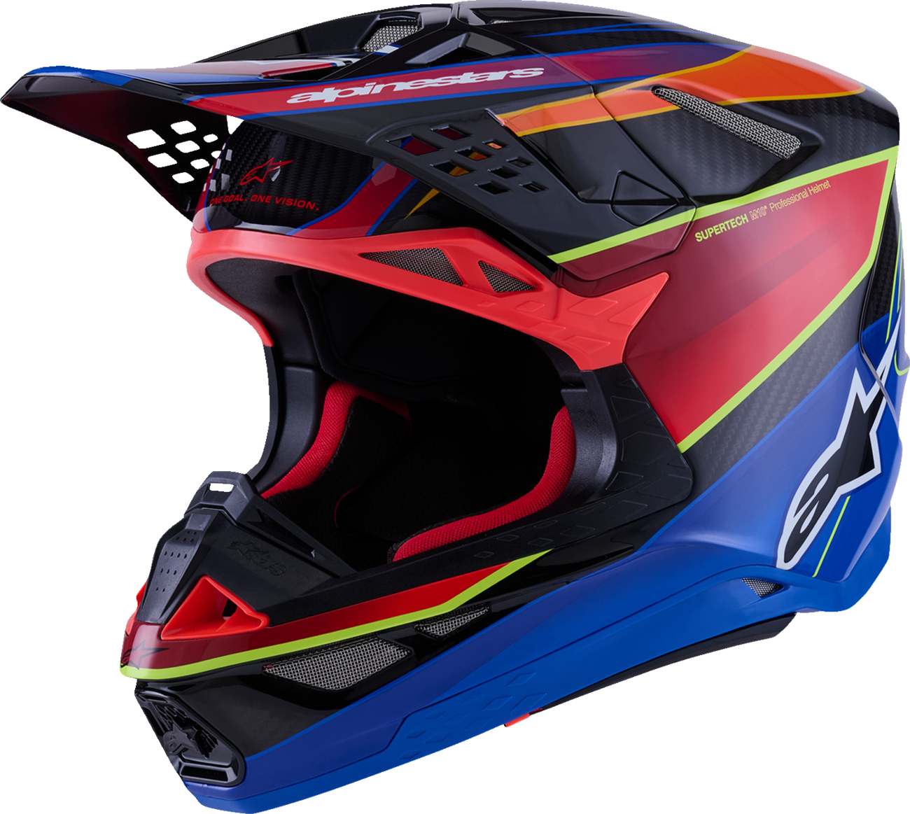 Adult - Alpinestars Supertech M10 Era MIPS® Helmet - Gloss Blue/Red/Yellow Fluo