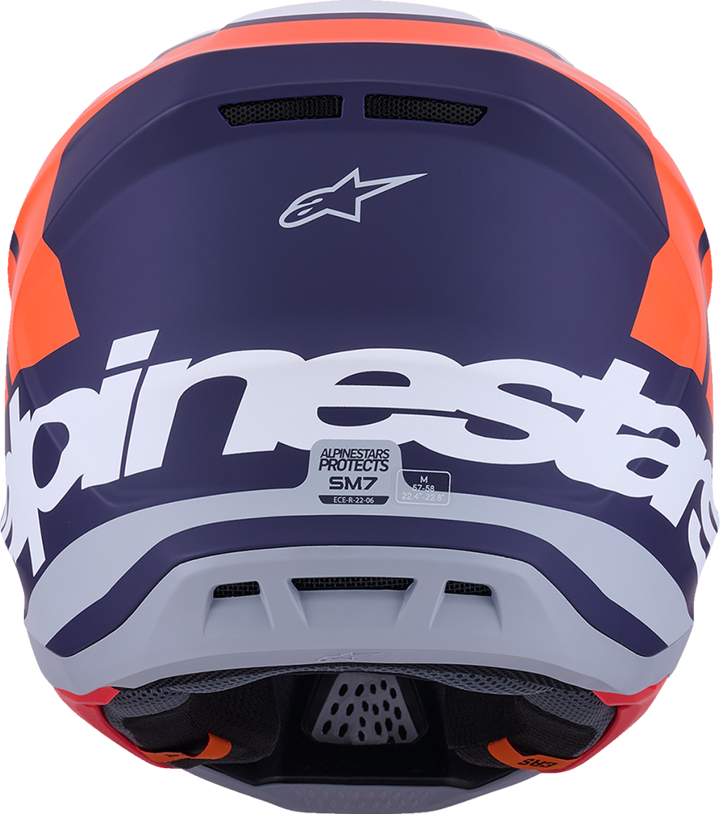 Adult - Alpinestars SM7 Core Helmet - Matte Orange/Blue