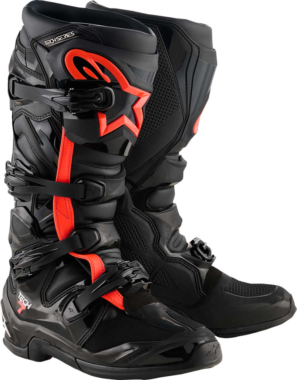 Adult - Alpinestars Tech 7 Boots - Fluorescent Red/Black