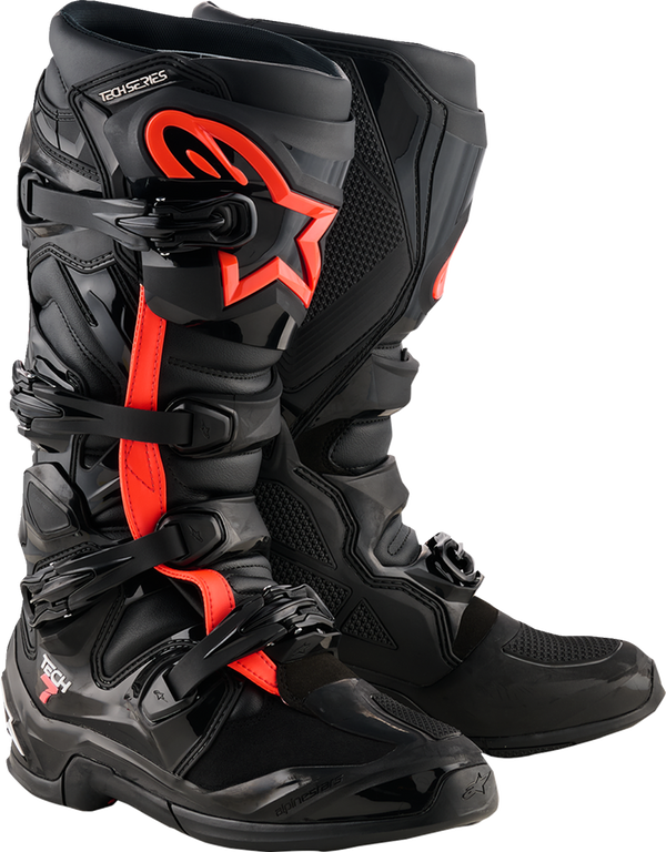 Adult - Alpinestars Tech 7 Boots - Fluorescent Red/Black