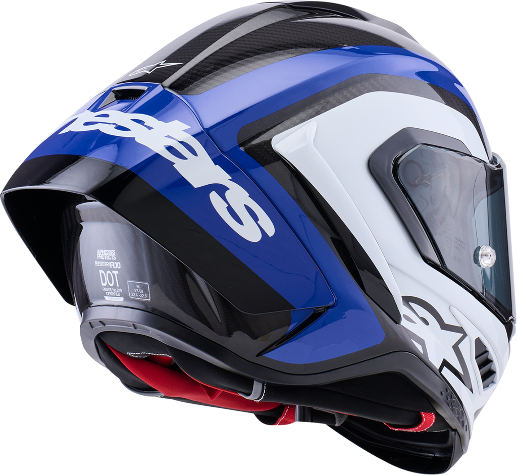 Adult - Alpinestars Supertech R10 Arius Helmet - Gloss Black/White/Blue