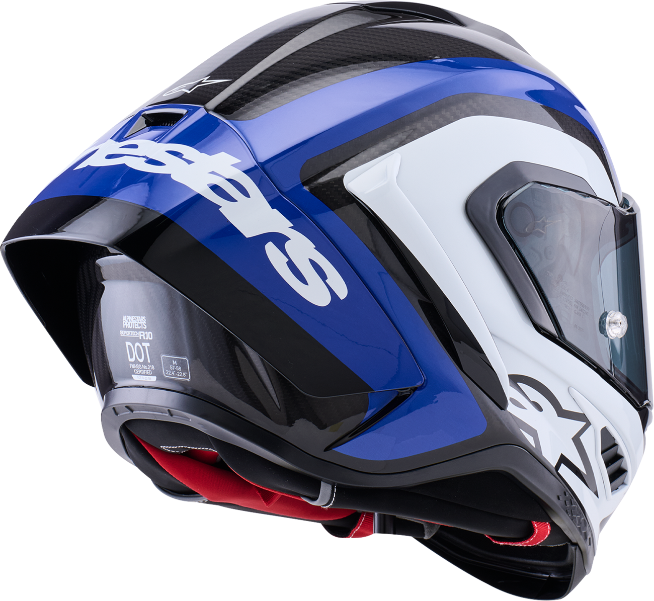 Adult - Alpinestars Supertech R10 Arius Helmet - Gloss Black/White/Blue