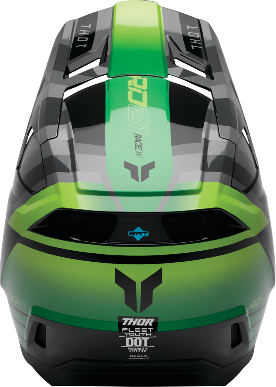 Youth - Thor Fleet Camber Helmet - Black/Green