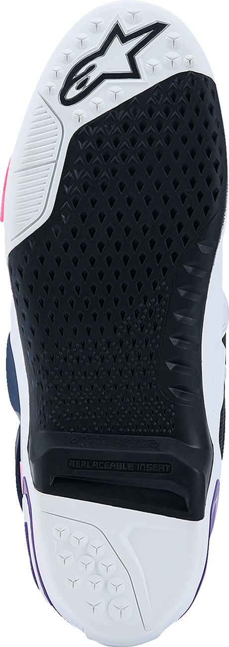 Adult - Alpinestars Tech 10 Boots - White/Violet/Navy/Pink Fluorescent